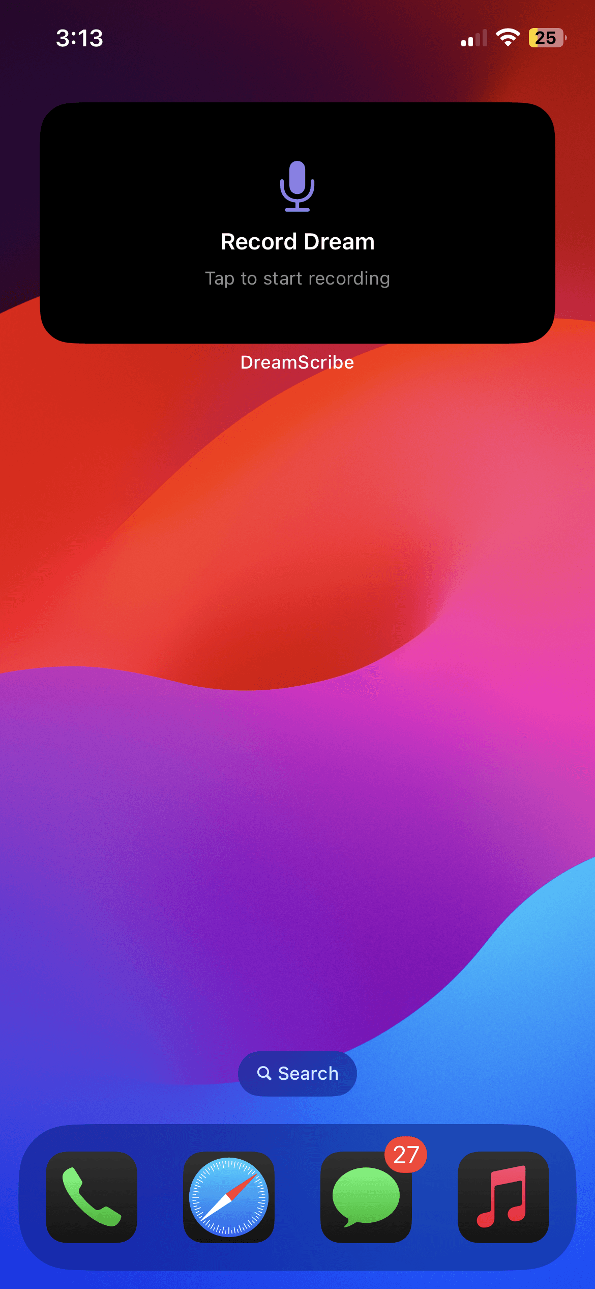 DreamScribe iOS home-screen widget