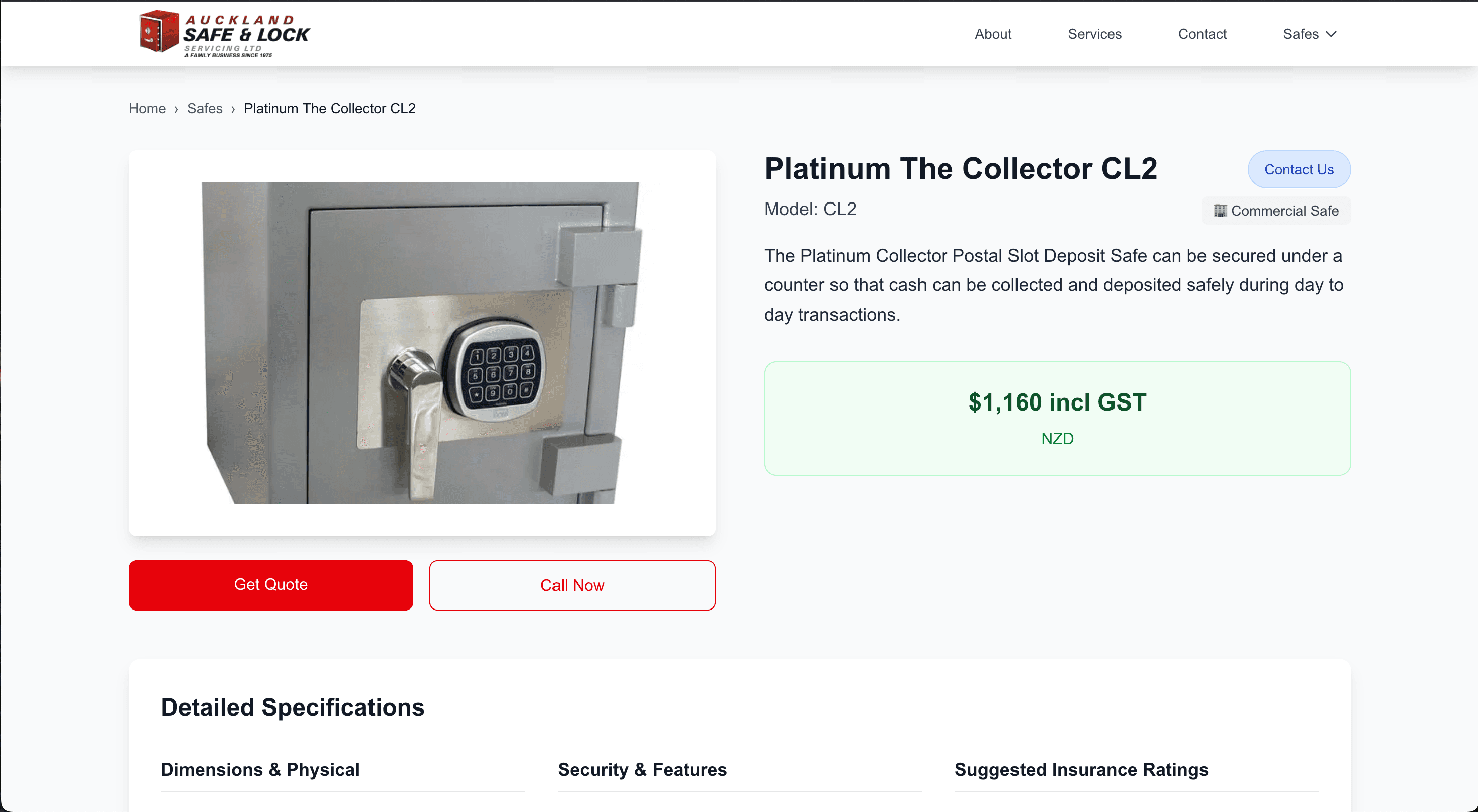 Individual safe page