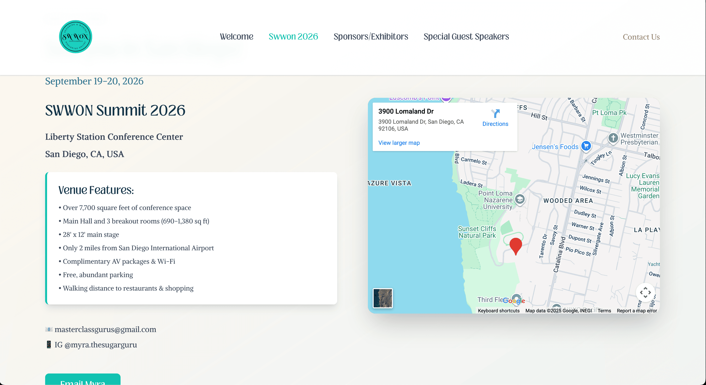 Swwon Summit contact page