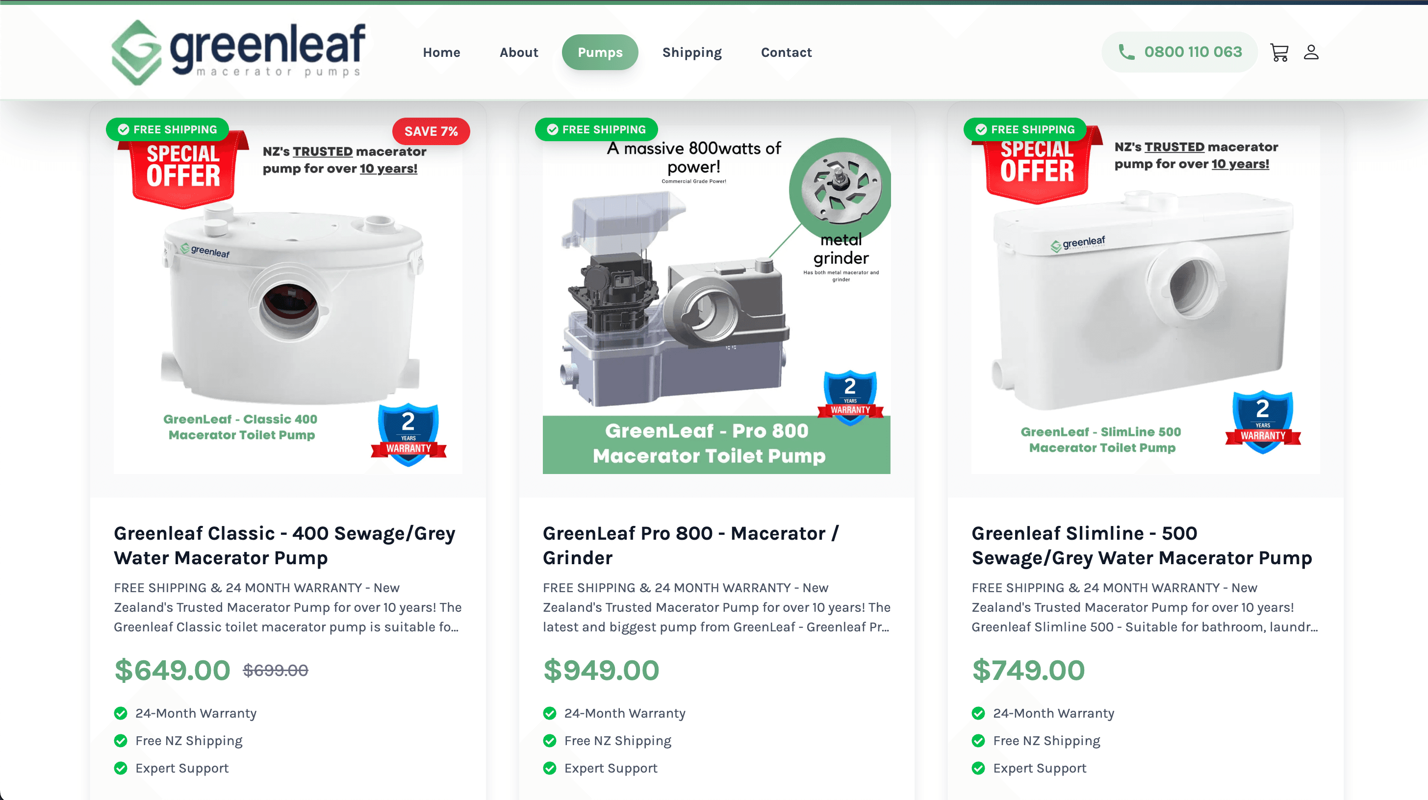 Greenleaf Pumps product catalogue
