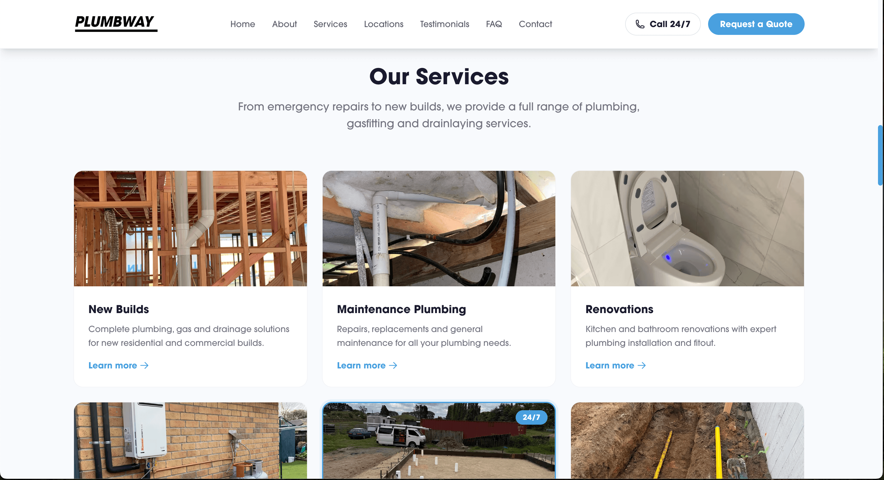 Plumbway services page
