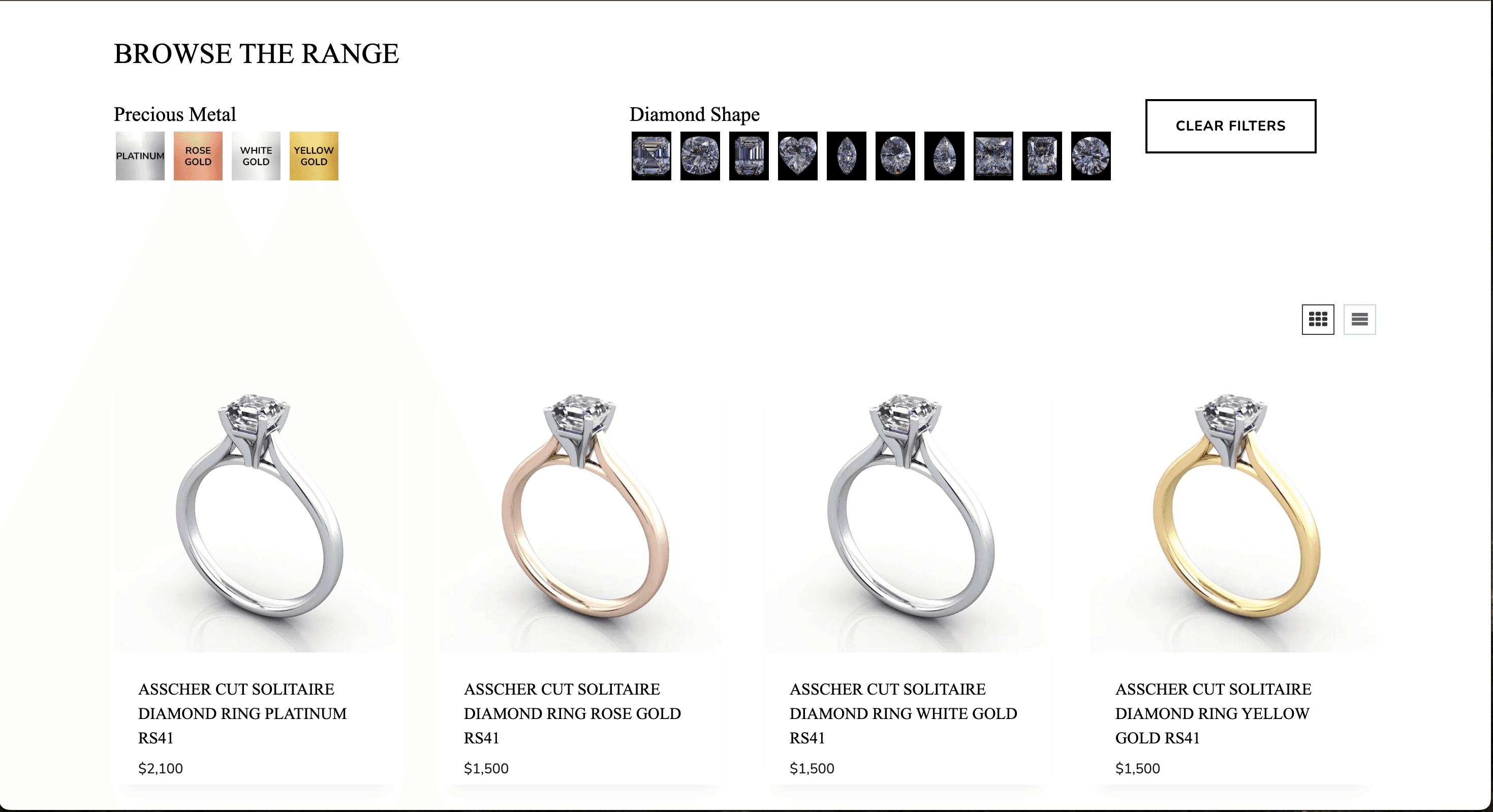 Polished Diamonds ring collection