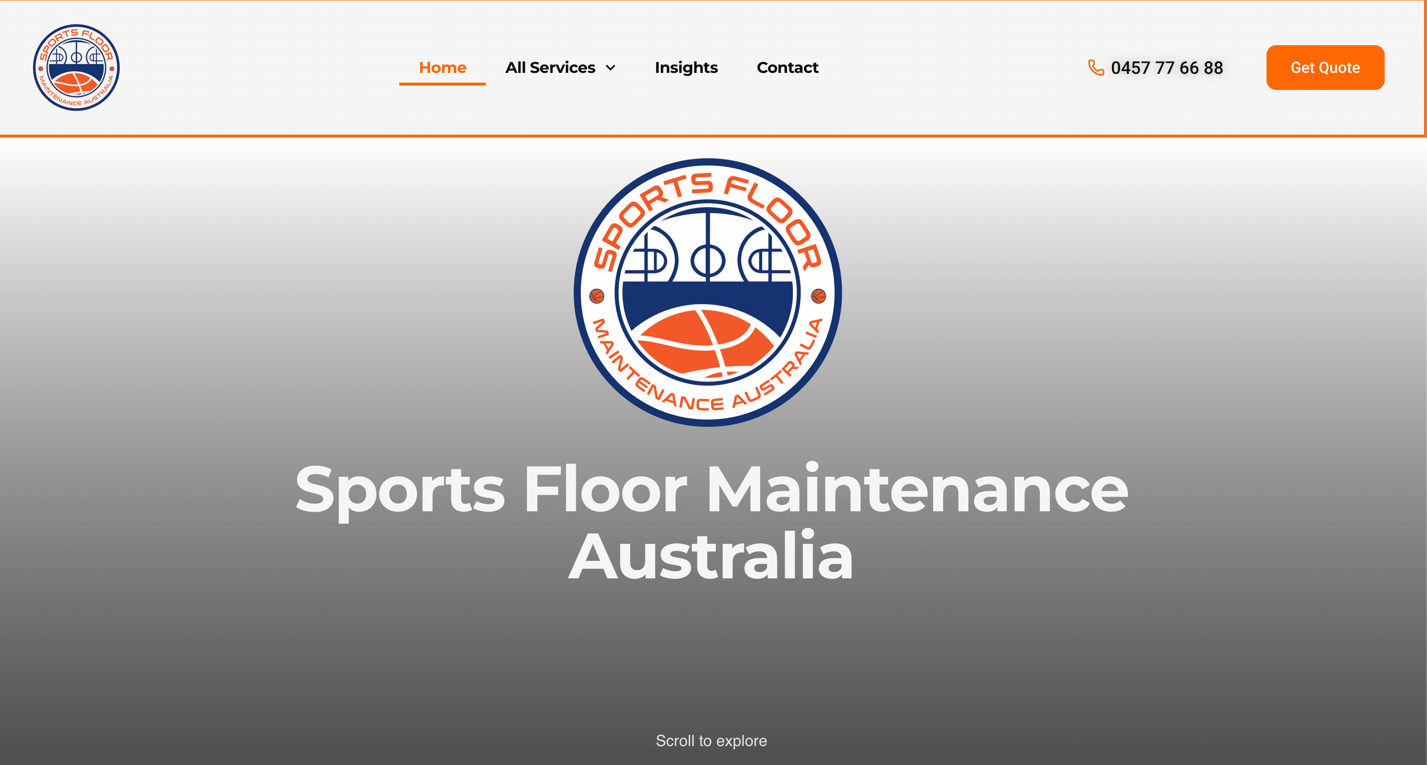 Sports Floor Maintenance Australia specialist sports flooring website home page