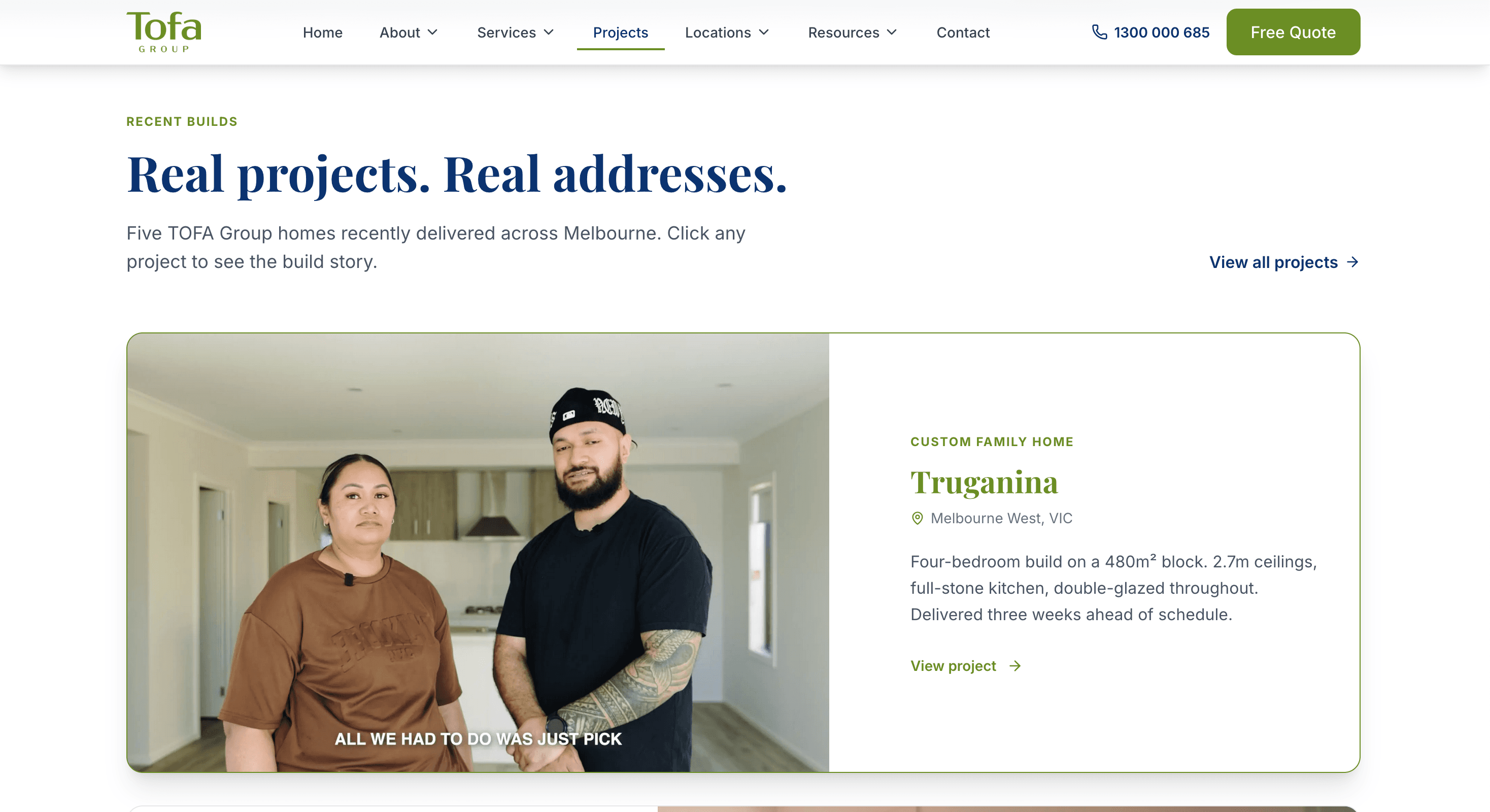 TOFA Group custom home project