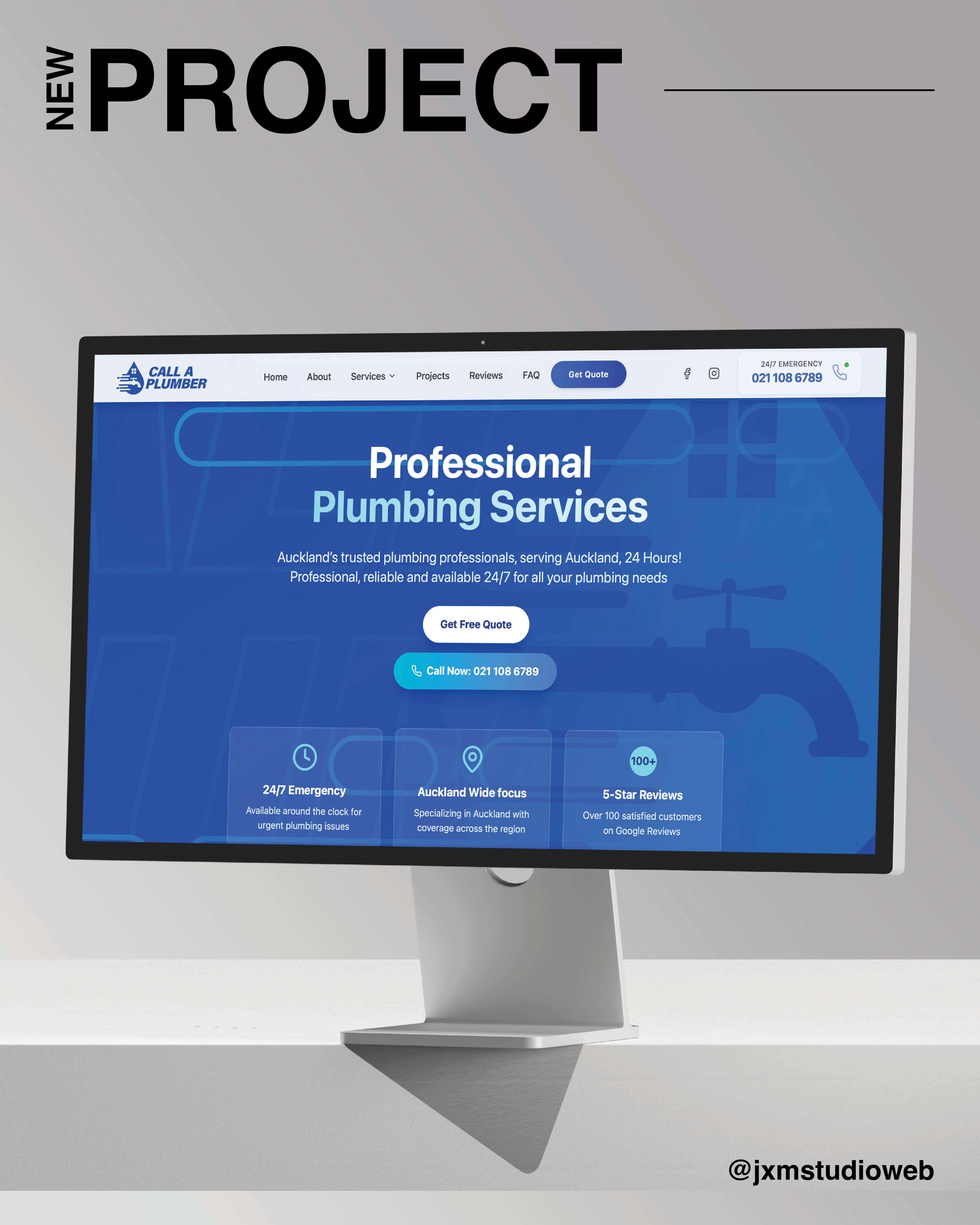 Call A Plumber new website on desktop