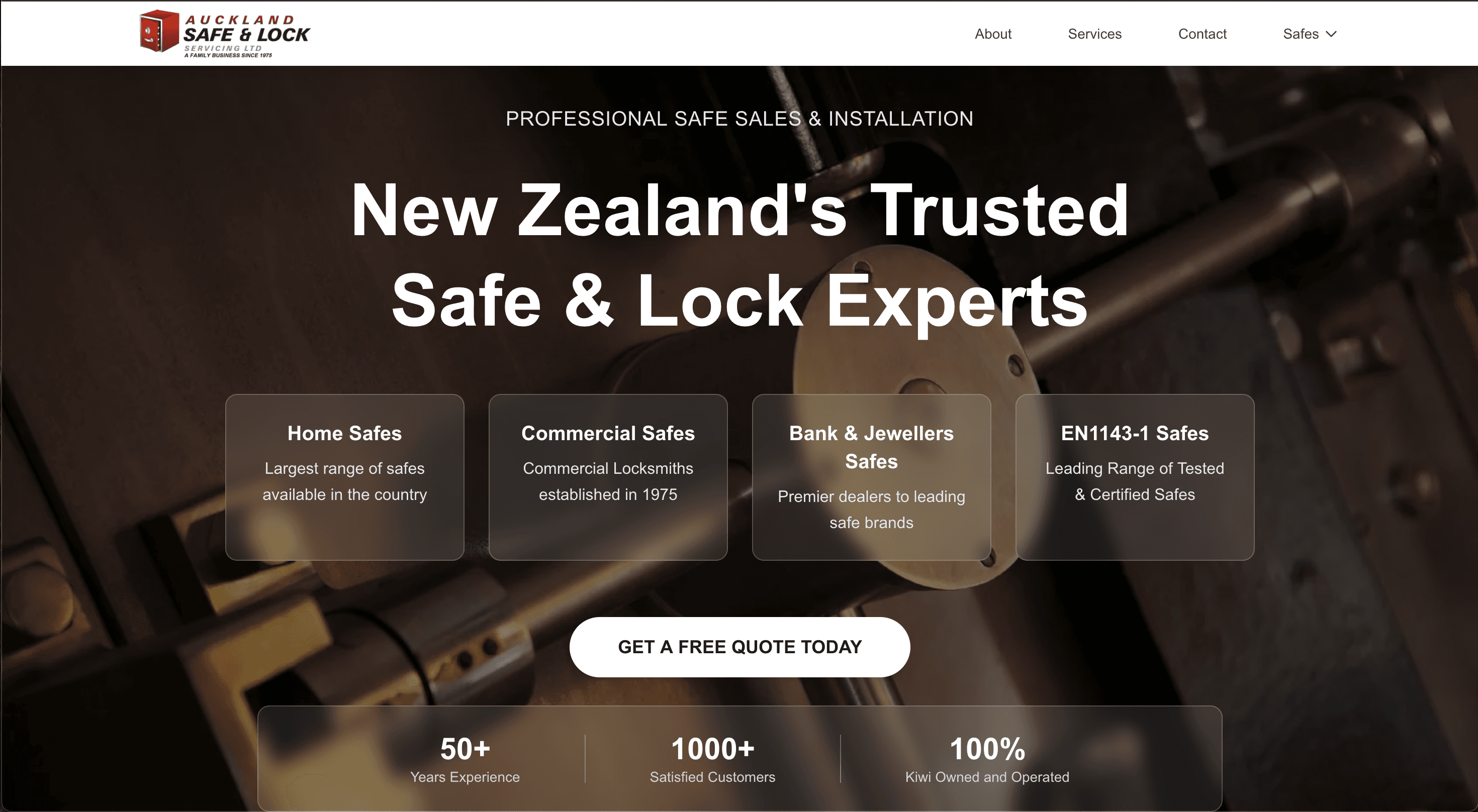 Auckland Safe & Lock new website homepage