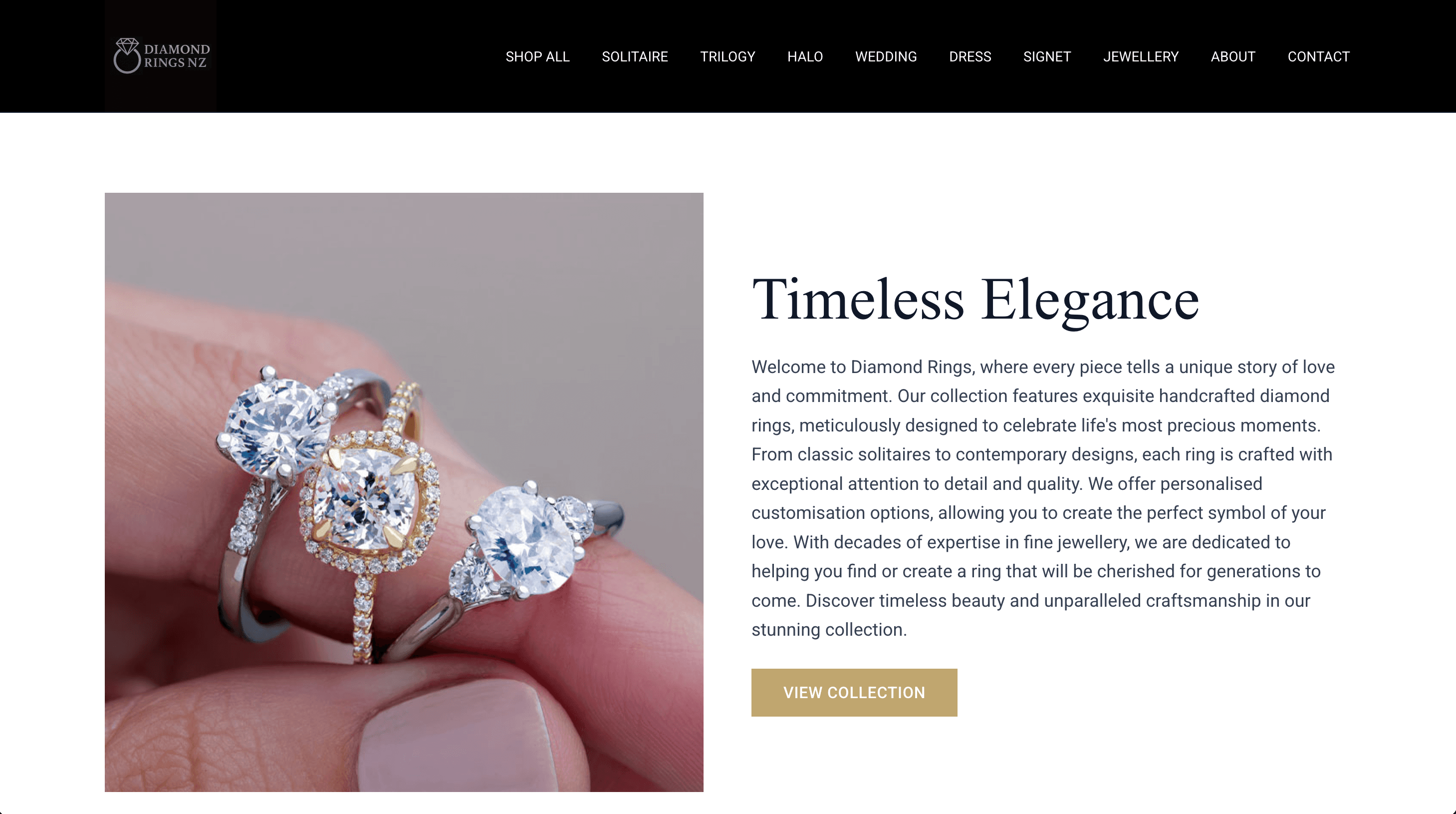Diamond Rings catalogue home page