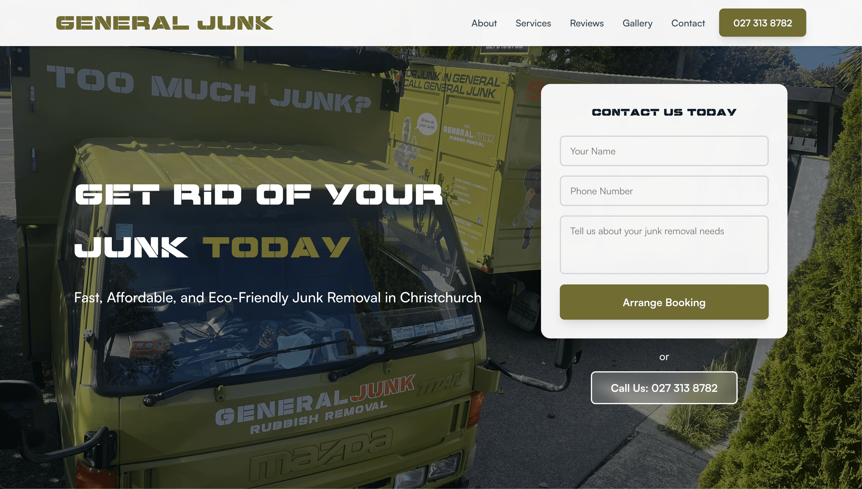 General Junk removal services home page