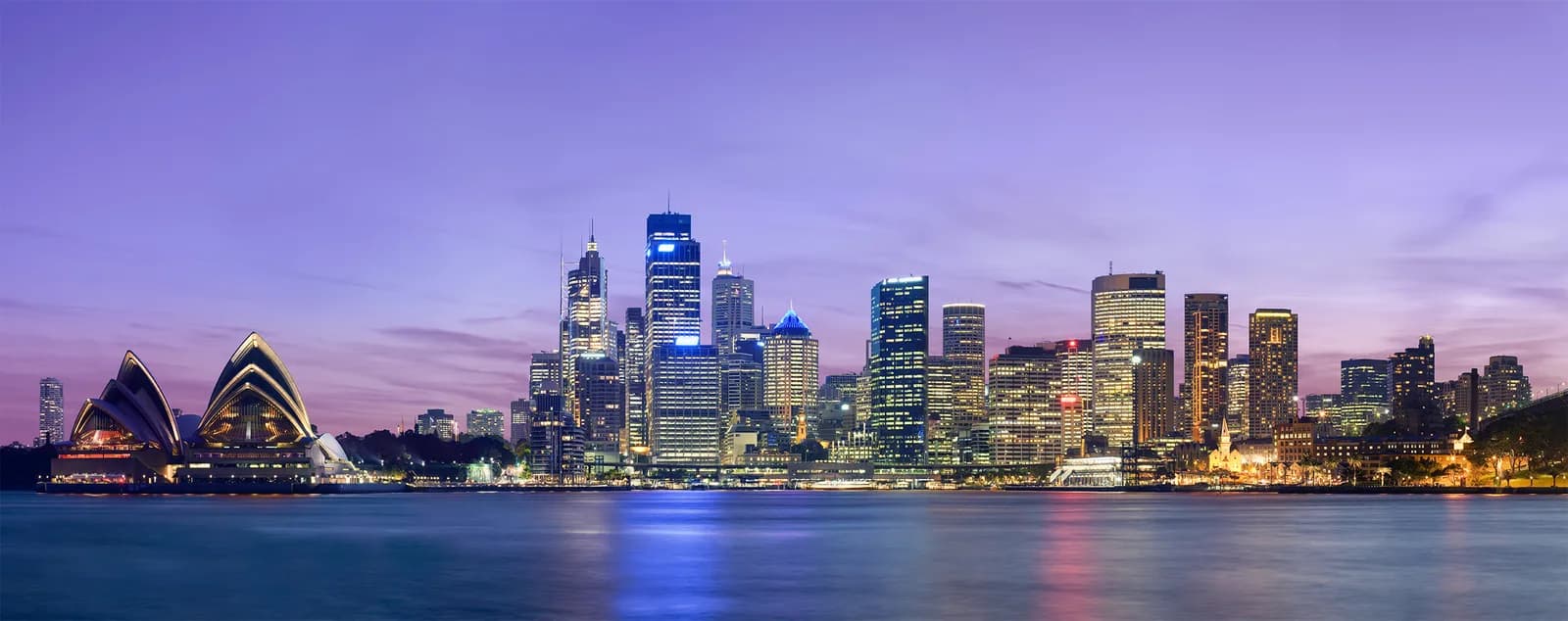 Sydney city skyline at dusk